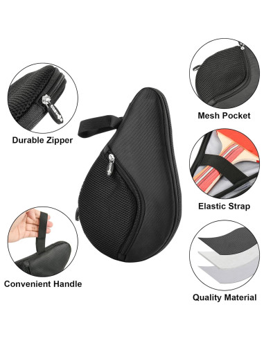 Funda Acolchada para Raqueta de Tenis de Mesa CM con Bolsillo