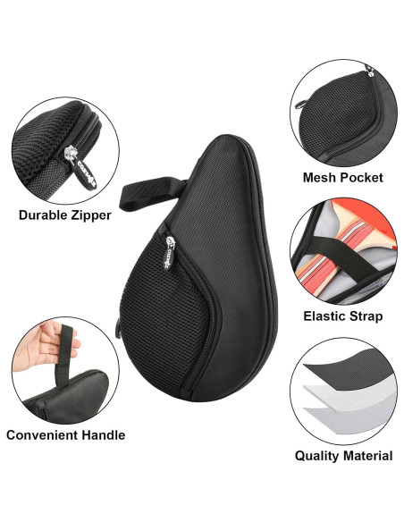 Funda Acolchada para Raqueta de Tenis de Mesa CM con Bolsillo