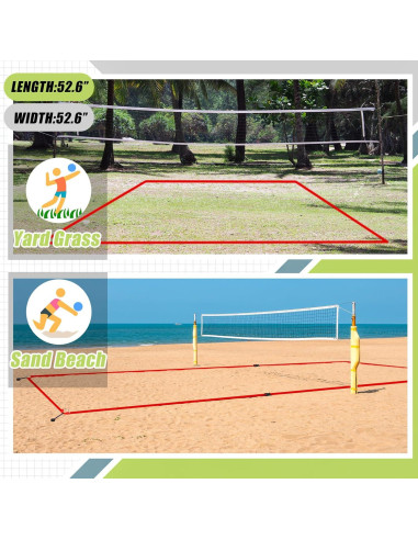 Líneas de cancha de voleibol de playa GliCraft 5 cm x 8 m