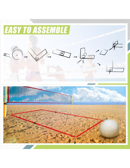 Líneas de cancha de voleibol de playa GliCraft 5 cm x 8 m