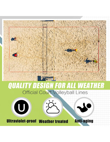 Líneas de cancha de voleibol de playa GliCraft 5 cm x 8 m