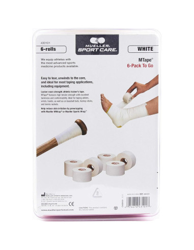 Cinta Atlética Mueller MTape 1.5" x 9.14 m - 6 Rollos