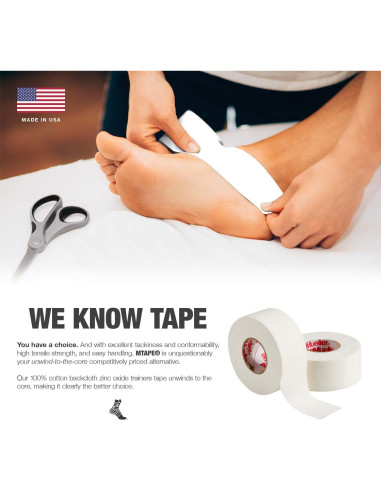 Cinta de Zinc Oxide Mueller 2" x 15 yd Blanco