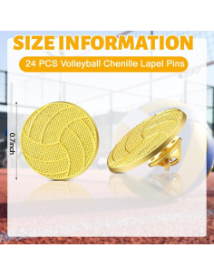 Tondiamo 24 Pines de Chenille de Voleibol Dorados para Logros 2