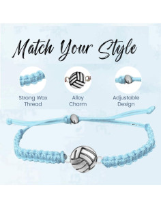 Pulsera de Voleibol Sportybella Ajustable Unisex Azul Claro 2