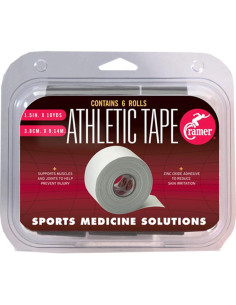 Cinta Atlética Cramer 6 Rollos 1.5" x 9.14m Blanca Soporte Fuerte 2