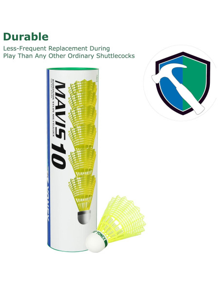 Volantes de Nylon Yonex Mavis 10 - 6 Unidades Verde