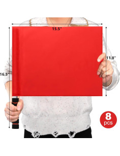 Banderas de Juez de Línea DEAYOU 8 PCS Roja 39.4x29.9cm 2