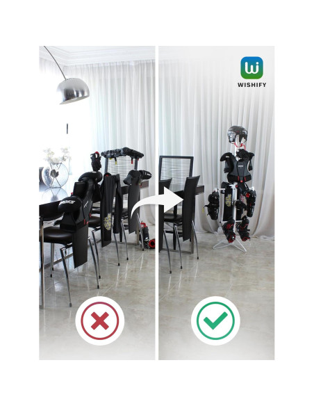 Soporte para Secar Equipos de Hockey Wishify - Estante Metal 140x56cm