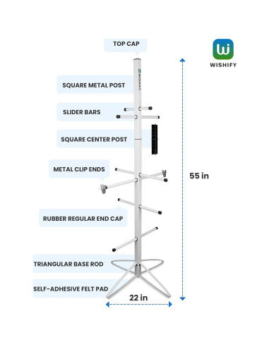 Soporte para Secar Equipos de Hockey Wishify - Estante Metal 140x56cm