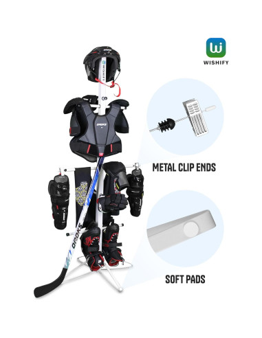 Soporte para Secar Equipos de Hockey Wishify - Estante Metal 140x56cm