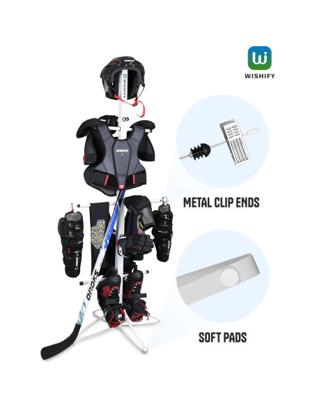 Soporte para Secar Equipos de Hockey Wishify - Estante Metal 140x56cm