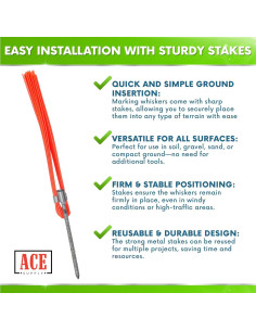 Bigotes de Marcado Naranjas ACE Supply - Paquete de 25 2