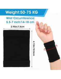 Manga de Compresión para Muñeca COMNICO - 2 Pares Negro 2