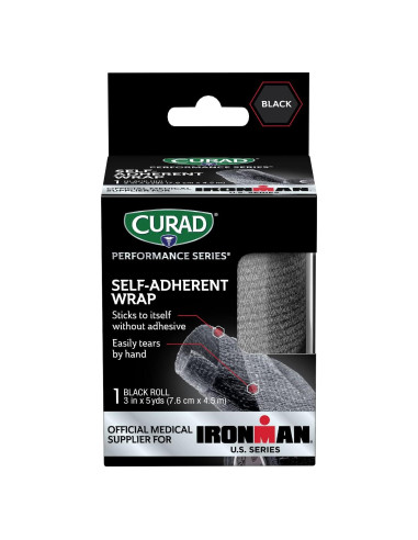 CURAD Venda Atlética Autoadhesiva 7.62 cm x 4.57 m - Soporte IRONMAN