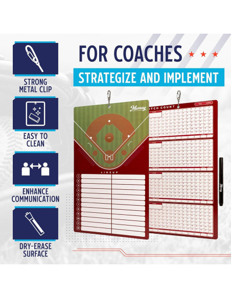 Portaplanos para Entrenadores de Béisbol Murray Sporting Goods 38x23cm