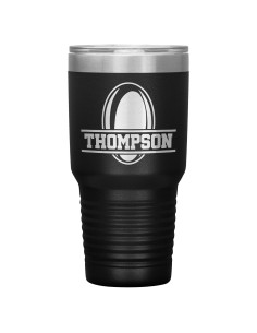 Vaso de Rugby Personalizado JFWcreations 887ml Aislado Negro