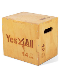 Caja Plyo de Madera Yes4All 3 en 1 para Gimnasio 204 kg