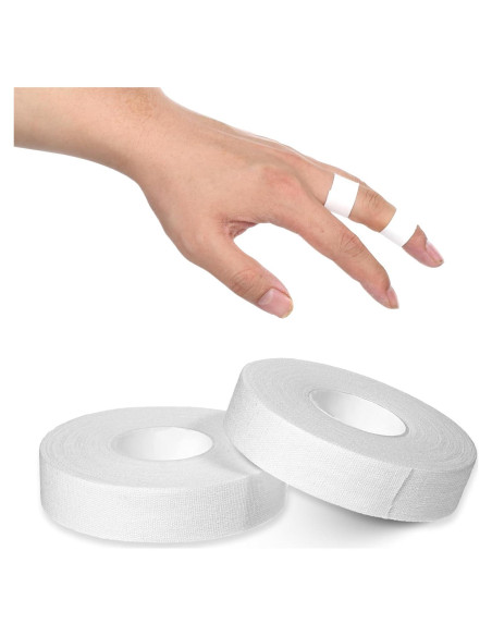 Cinta Atlética para Dedos Alrhso 2 Rollos Algodón 10m Blanco