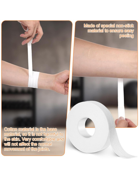 Cinta Atlética para Dedos Alrhso 2 Rollos Algodón 10m Blanco