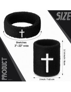 Soulchen Bandas de Bíceps y Muñequera Sudor Negro 4 Pcs 2