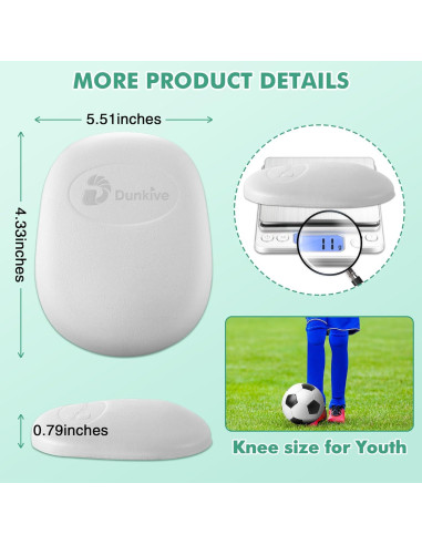 Rodilleras de Fútbol HooLing para Jóvenes - 4 Pcs Ultra Livianas