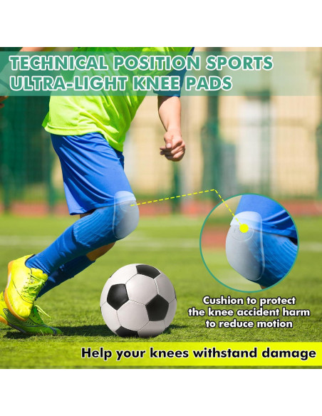 Rodilleras de Fútbol HooLing para Jóvenes - 4 Pcs Ultra Livianas