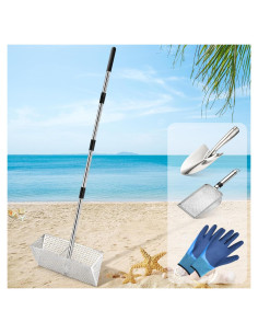 Rastrillo de Pulgas de Arena AugFir 16" Acero Inoxidable 144.78 cm