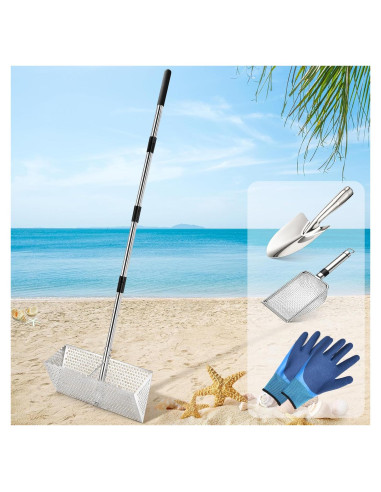 Rastrillo de Pulgas de Arena AugFir 16" Acero Inoxidable 144.78 cm