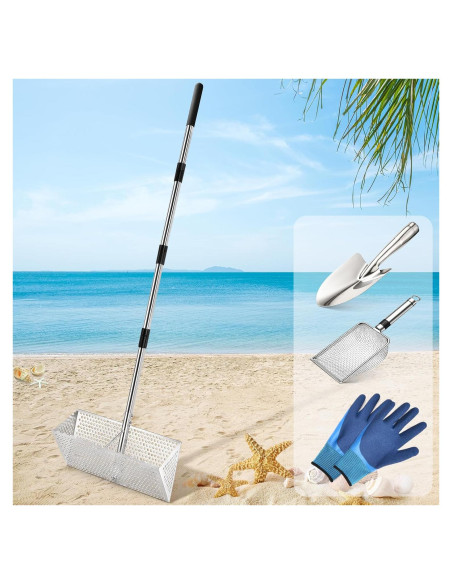 Rastrillo de Pulgas de Arena AugFir 16" Acero Inoxidable 144.78 cm