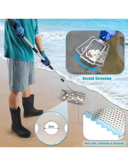 Rastrillo de Pulgas de Arena AugFir 16" Acero Inoxidable 144.78 cm