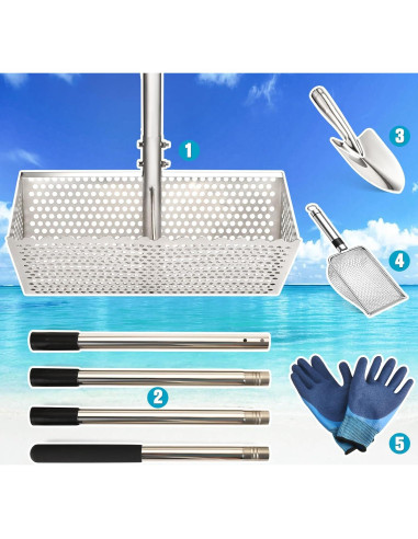 Rastrillo de Pulgas de Arena AugFir 16" Acero Inoxidable 144.78 cm