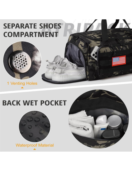 Bolsa de Gimnasio Táctica ATRIPACK 40L con Compartimentos