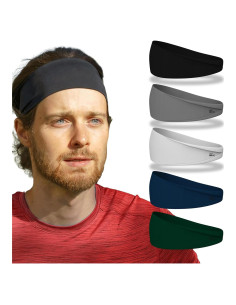 Cinta para la cabeza Relix Sports absorbente de sudor - Paquete de 5
