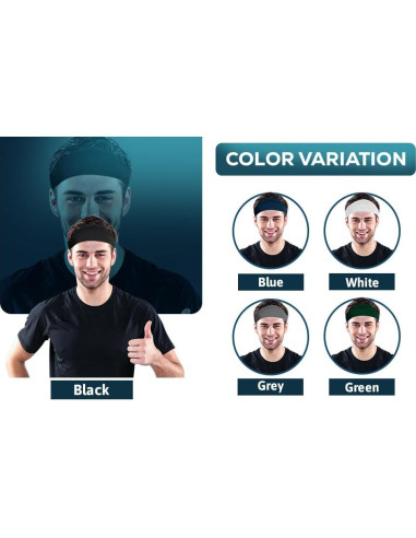 Cinta para la cabeza Relix Sports absorbente de sudor - Paquete de 5