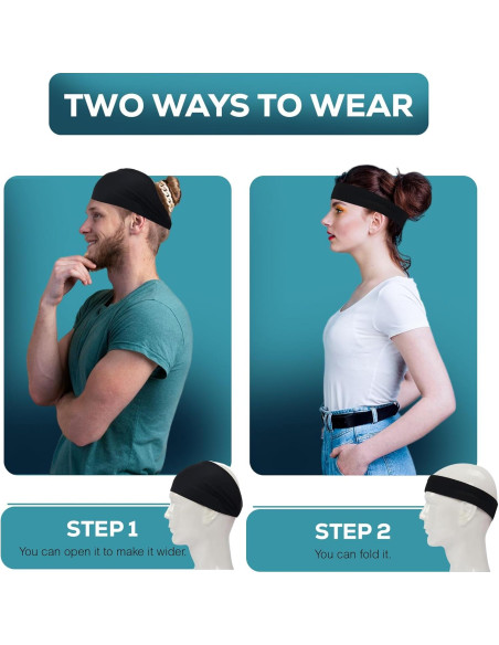 Cinta para la cabeza Relix Sports absorbente de sudor - Paquete de 5