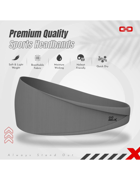 Cinta para la cabeza Relix Sports absorbente de sudor - Paquete de 5