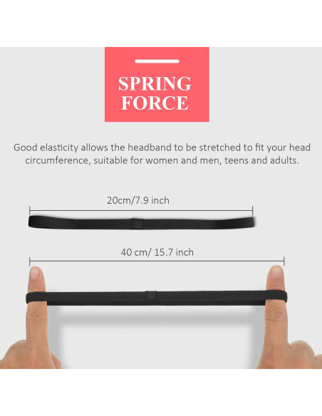 4 Bandas Elásticas Antideslizantes Bememo para Deporte - Negro