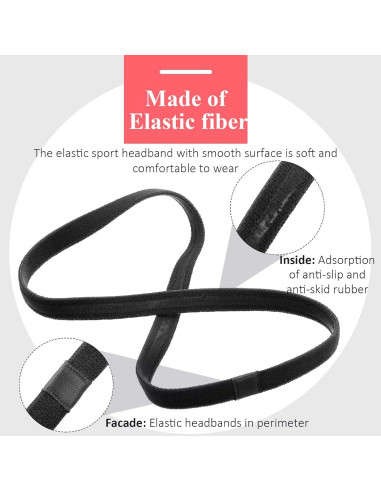 4 Bandas Elásticas Antideslizantes Bememo para Deporte - Negro