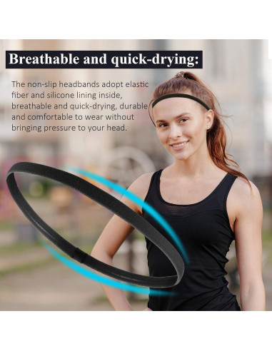 4 Bandas Elásticas Antideslizantes Bememo para Deporte - Negro