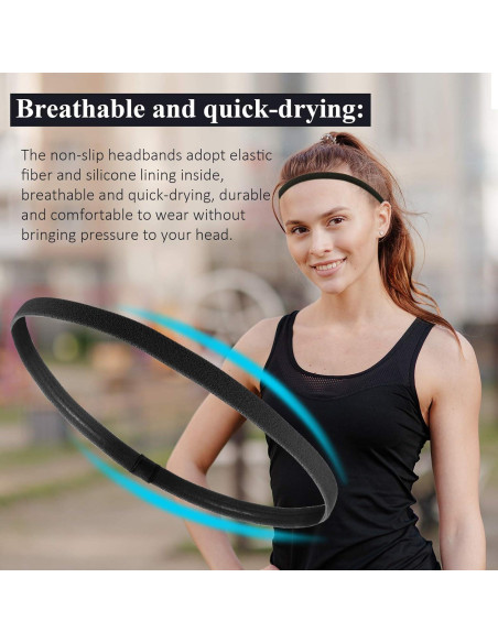 4 Bandas Elásticas Antideslizantes Bememo para Deporte - Negro