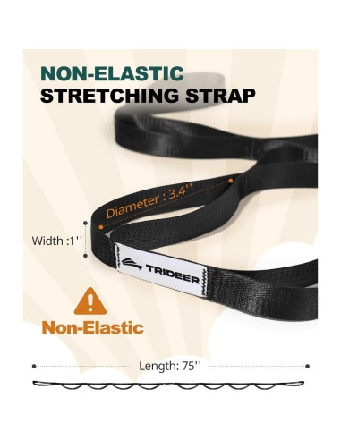 Correa de Estiramiento Trideer 190.5 cm Yoga y Pilates