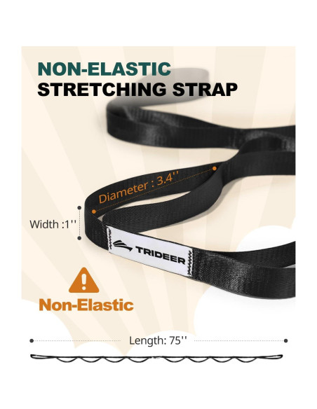 Correa de Estiramiento Trideer 190.5 cm Yoga y Pilates
