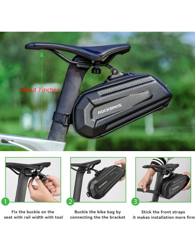 Bolsa de Sillín ROCKBROS 1.7L Dura Reflectante para Bicicleta