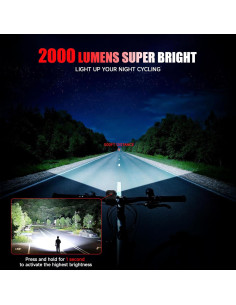 Juego de Luces LED para Bicicleta Tommax 2000 Lúmenes IP65 2