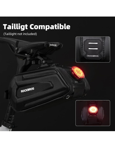 Bolsa de Sillín ROCKBROS 1.7L Dura Reflectante para Bicicleta