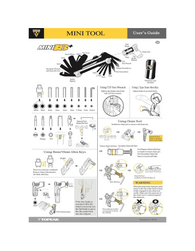 Multi-Herramienta Topeak Mini 9 - 9 Funciones, 92 g