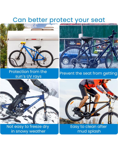 Cubierta de Asiento de Bicicleta JIAJUNFS Impermeable 2pcs