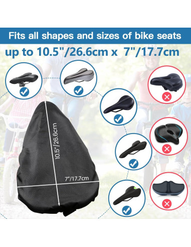 Cubiertas de Asiento de Bicicleta JIAJUNFS Impermeables 2 Piezas