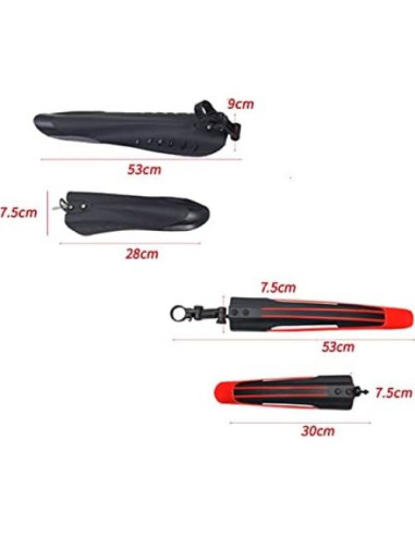 Guardabarros Ajustable Free-fly para Bicicleta - Delantero y Trasero